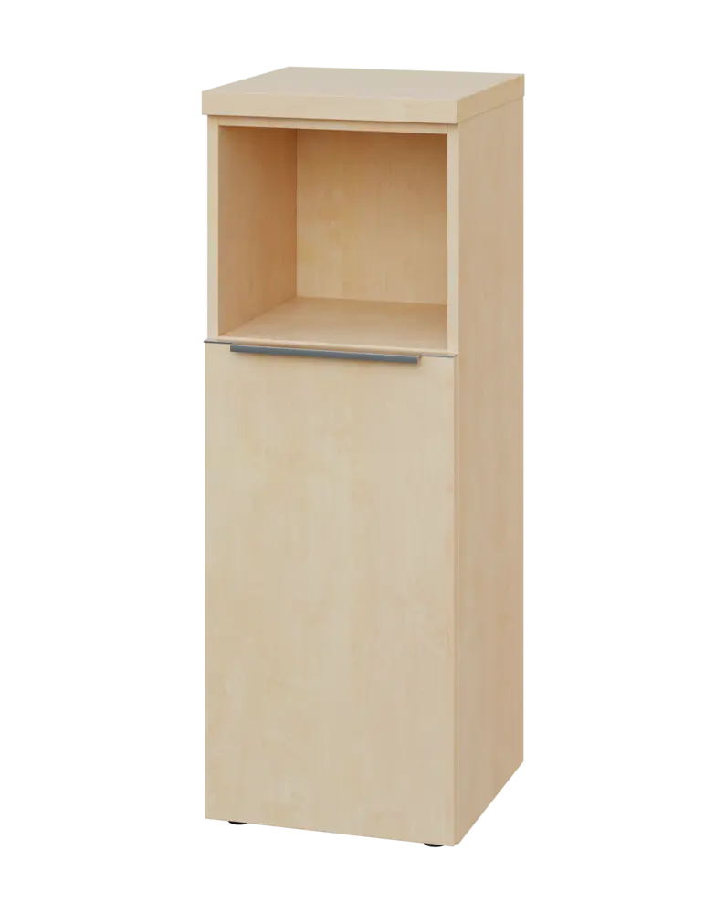 SIN 3 - 4DN kancelářská skříň, 1-dveřová/nika, levá, 1120x400x400, bříza světlá